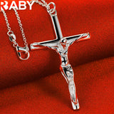 925 Silver Jesus Cross Pendant Necklace 18-30" Chain
