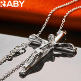925 Silver Jesus Cross Pendant Necklace 18-30" Chain