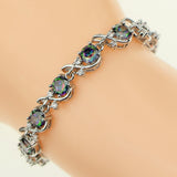 925 Silver Link Chain Bracelet with CZ Hand Spanners for Women