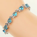 925 Silver Link Chain Bracelet with CZ Hand Spanners for Women