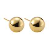 925 Silver 10-12mm Ball Stud Earrings 18k Plated Femme Accessories