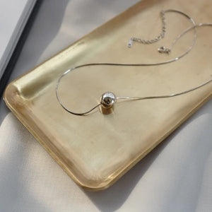 925 Silver 10mm Ball Bead Choker Platinum Snake Chain Necklace Wedding Gift