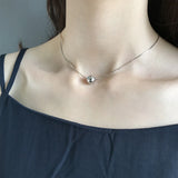 925 Silver 10mm Ball Bead Choker Platinum Snake Chain Necklace Wedding Gift