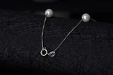 925 Silver 6mm Pearl Box Chain Choker Necklace kolye collares bijoux S-N54