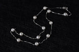 925 Silver 6mm Pearl Box Choker Necklace