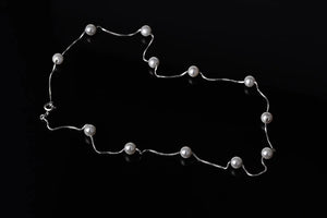 925 Silver 6mm Pearl Box Choker Necklace