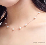 925 Silver 6mm Pearl Box Choker Necklace