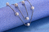 925 Silver 6mm Pearl Box Chain Choker Necklace kolye collares bijoux S-N54