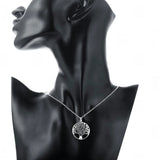 925 Silver Tree Pendant Necklace for Women Party Wedding Gift
