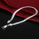 925 Silver Bracelet 6mm Side Chain for Women Men
