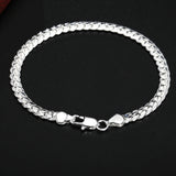 925 Silver Bracelet 6mm Side Chain for Women Men