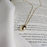 925 Silver 18K Oval Pendant Half Ball Necklace