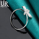 925 Silver Dragonfly Charm Rings for Woman Party Wedding
