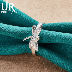 925 Silver Dragonfly Charm Rings for Woman Party Wedding
