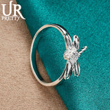 925 Silver Dragonfly Charm Rings for Woman Party Wedding