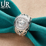 925 Silver Zircon Ring for Women Men Wedding