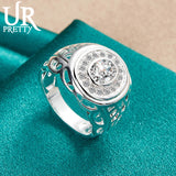 925 Silver Zircon Ring for Women Men Wedding