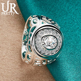 925 Silver Zircon Ring for Women Men Wedding