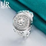925 Silver Zircon Ring for Women Men Wedding
