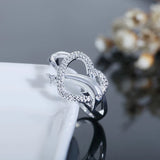 Sterling Silver Dolphin Hearts Ring for Woman Engagement Wedding