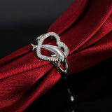 Sterling Silver Dolphin Hearts Ring for Woman Engagement Wedding