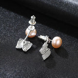 925 Silver Pearl Earrings Butterfly Studs for Women