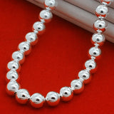 925 Silver 8mm Bead Necklace Classic Style