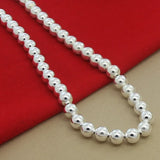 925 Silver 8mm Bead Necklace Classic Style