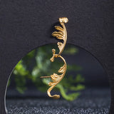 925 Silver Acanthus Leaf Stud Earrings 18k Plating for Women