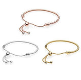 925 Sterling Silver Telescopic Snake Pan Bracelet for Women