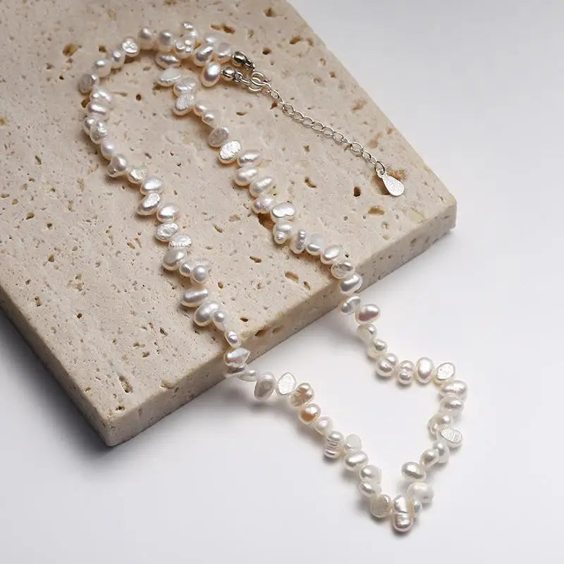 Baroque Freshwater Pearl Choker Necklace Women Femme Clavicle Accessories