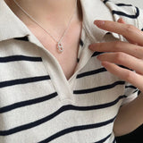 925 Silver Bead Pig Nose Pendant Necklace Women Accessories