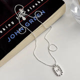 925 Silver Bead Pig Nose Pendant Necklace Women Accessories