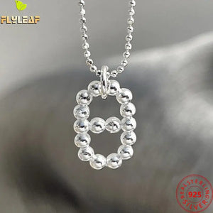 925 Silver Bead Pig Nose Pendant Necklace Women Accessories