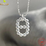 925 Silver Bead Pig Nose Pendant Necklace Women Accessories