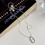 925 Silver Bead Pig Nose Pendant Necklace Women Accessories