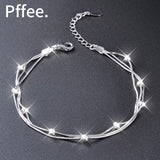 925 Silver Beads Bracelet For Women Lucky Charm Chains Female Chain