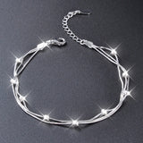 925 Silver Beads Bracelet For Women Lucky Charm Chains Female Chain