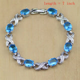 925 Silver CZ Zircon Chain Bracelet For Women Free Box (S105)