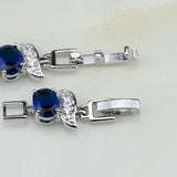 925 Silver CZ Charm Bracelet for Women