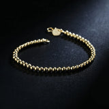 925 Silver Bracelet 4mm Round Ball Charm Bracelet