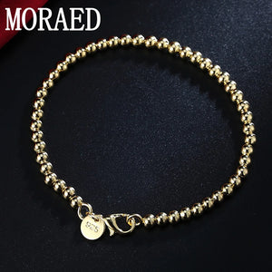 925 Silver Bracelet 4mm Round Ball Charm Bracelet