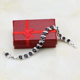 925 Silver CZ Link Chain Charm Bracelet for Women