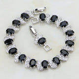 925 Silver CZ Link Chain Charm Bracelet for Women