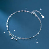 925 Silver Anklet Chain Bracelet for Girls Women Foot Decoration