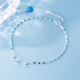 925 Silver Anklet Chain Bracelet for Girls Women Foot Decoration
