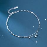 925 Silver Anklet Chain Bracelet for Girls Women Foot Decoration