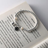 925 Sterling Silver Smiley Beaded Bracelet Candy Colors for Women