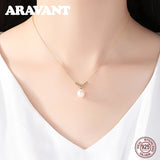 925 Silver Bead Pearl Necklace Wedding Charm Jewelry