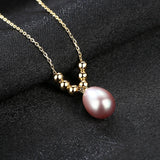 925 Silver Bead Pearl Necklace Wedding Charm Jewelry